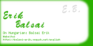 erik balsai business card